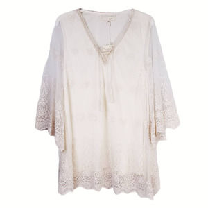 A'reve lace angel wing sleeve top NWT